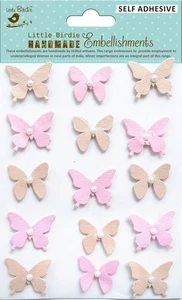 Little Birdie Pearl Butterfly 15/Pkg-Raspberry Ice - PRLBTRF1-70265 - Bild 1 von 1