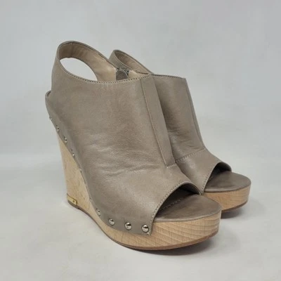 Jean-Michel Cazabat Shoes IT36 US6 Wanda Beige Wedge Platform Studs Slingback - Изображение 1 из 4