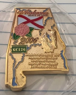 Alabama Geocachers Association 2006 Gold Geocoin - Nuevo y sin activar Foto 1 de 4