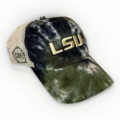 LSU Tigers Hat Snapback Operation Hat Trick OHT Olive Camo Tie Dye Cap - Image 1 of 4