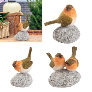 Vogel Statue mit Stein Basteln Harz Skulptur für Schrank Wohnzimmer Garten - Bild 1 von 23