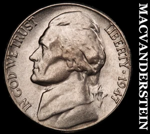 1947-S Jefferson Nickel - Choice Gem Brilliant Uncirculated  Lustrous  #F8566 - Picture 1 of 2