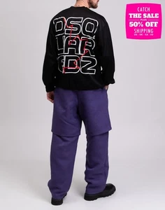 PVP €319 DSQUARED2 Camiseta Talla M Recubierta Logo Cordón Trasero Dobladillo Hecho en Italia - Imagen 1 de 9