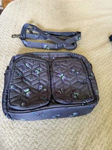 Lug Navigator Crossbody Bag Charcoal Grey & Butterflies  - Picture 1 of 4