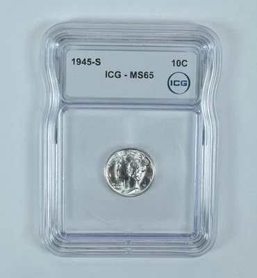 1945-S Mercury Dime MS65 ICG *2098 - Image 1 of 4