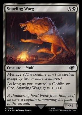(2x FOIL) SNARLING WARG - The Lord of the Rings – MTG Magic the Gathering Card - Image 1 of 4