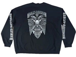 Vintage Harley Davidson Crewneck Sweatshirt Size 4X Oconomowoc WI Skull Black - Bild 1 von 9