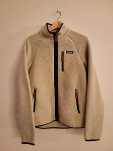 Patagonia Jacket Mens Medium M Beige Retro Pile Fleece Full Zip SWEATER JACKET - Picture 1 of 15