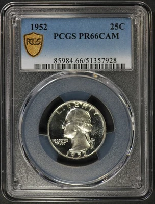 1952 (P) PCGS Silver Proof Washington Quarter PR66CAM PR66 Cameo - Image 1 of 3