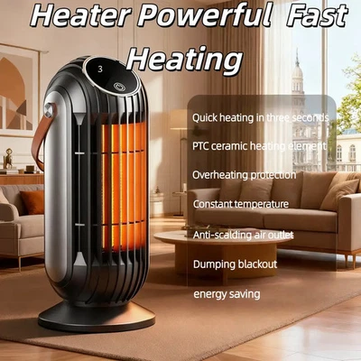 Portable Electric Space Heater w/ Thermostat, 1500W/700W Safe & Quiet Heater Fan - Image 1 of 4
