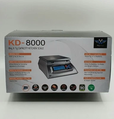Báscula de cocina My Weigh KD-8000 bandeja de acero inoxidable matemáticas de panadería Foto 1 de 4