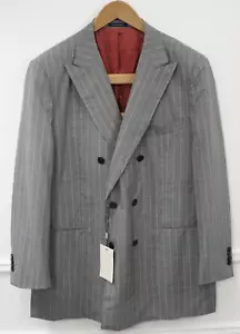 Men Suitsupply Blazer Double Breasted La Spalla Peak Drapers Size EU58 UK/US48 - Picture 1 of 8