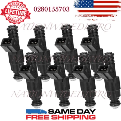 8x OEM Bosch Fuel Injectors for 1994-1998 Jeep Grand Cherokee 5.2L 5.9L V8 - Image 1 of 4
