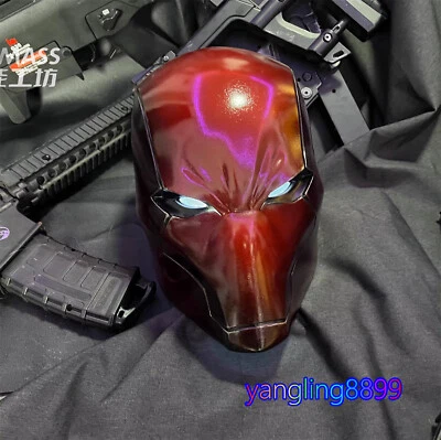 Red Hood Red Helmet 3D Print w/ Led Eyes Pale Rider Cosplay Mask Halloween Prop - Image 1 of 4