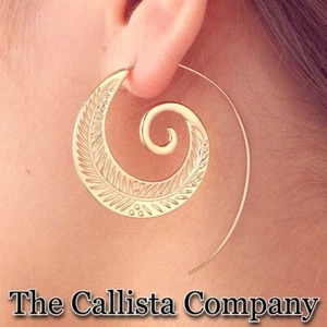 CALLISTA CO. MODISCHE SPIRAL OHRHÄNGER FÜR DAMEN (GOLD) ✓ - Bild 1 von 3