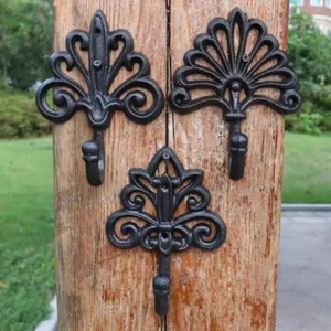 1x Retro Cast Iron Wall Hook Black Coat Key Hook European Style Home Decor Yards - Picture 1 of 9
