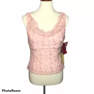 NWT JS Collections Formal Sleeveless Pink Beaded Tank Top Sz 10 Barbiecore - Picture 1 of 6