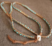 Nakamol Bead Leather Lariat Necklace Jewelry