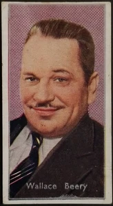 1936 Wallace Beery Carreras Tobacco Card #45 1st Series Film Stars Caricature - Picture 1 of 2