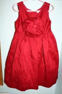 Janie and Jack Size 4 Pretty In Plaid Enchanted Rose Red Silk Duppioni Dress - Image 1 of 4