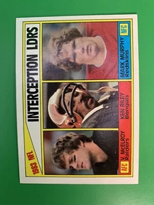 1984 Topps 1983 Interception Leaders - McElroy / Riley / Murphy #206 - Picture 1 of 2