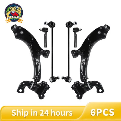 6PC Front Lower Control Arm Ball Joint Sway Bar Tierod fit 2007-2012 Acura RDX - Image 1 of 4