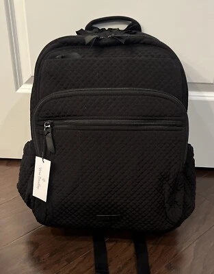 Vera Bradley CLASSIC BLACK XL Campus Backpack - MICROFIBER - School College Bag - Image 1 of 4