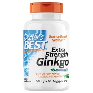Doctor's Best Extra Strength Ginkgo 120mg - 120 vcaps | Mental Function & Memory - Picture 1 of 3