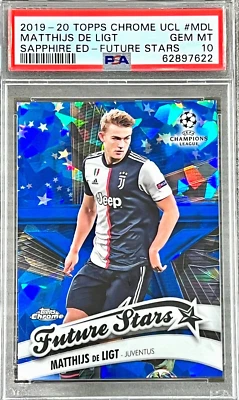 2019 Topps SAPPHIRE Matthijs de Ligt #MDL (ROOKIE) PSA 10 GEM MINT (RARE POP 17) - Image 1 of 2