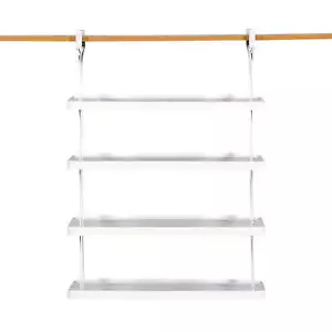 Rubbermaid Closet Helper White 4 Shelf Unit Closet Organizer Adjustable Shelves - Picture 1 of 2