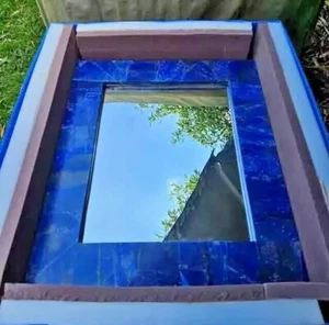 24"x20" Lapis Lazuli Stone Mosaic Art Mirror Designer Bathroom Mirror for Home - Picture 1 of 6