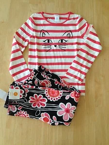 NWT Gymboree Kitty Tee Shirt Adj cropped pants Set 5/6,6 Purrfectly Fabulous - Picture 1 of 6