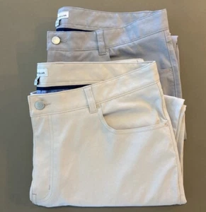 LOT OF 2 ❗️Peter Millar eb66 Performance Five Pocket Pant Mens 38x28 Khaki Gray - Picture 1 of 8