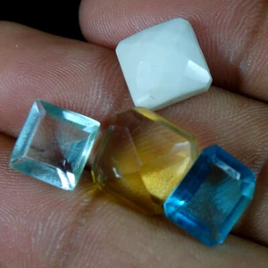 Brazilian 4 Pcs Brazil Quartz Bulk Lot Cushion Cut Excellent Gemstones 16.25Cts - Picture 1 of 3