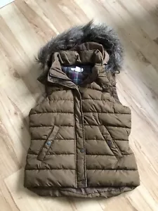 H&M ärmelose Steppweste Weste mit abnehmbarer Kapuze Gr. 38/M braun - Bild 1 von 6