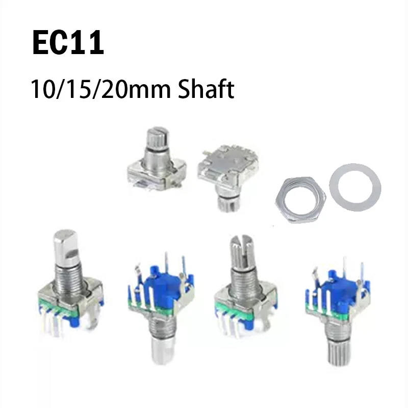20 Pulse Mechanical Rotary Encoder with Push Switch 10/15/20mm Shaft 5 Pin - Image 1 of 1