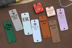 Custom Faux Leather Tags,Knits and Crochet Labels ,Tag for DIY Leather Maker - Picture 1 of 7