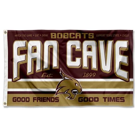 Texas State Bobcats Fan Man Cave Large Outdoor Flag Cover