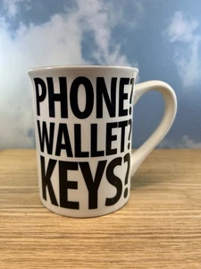 ¿TELÉFONO? CARTERA? Taza KEYS Enesco Café Té Taza Cerámica 15 Oz. - Imagen 1 de 7