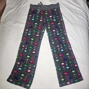 Pantaloni pj svasati vita bassa cuori colorati Y2k scene emo grigio - Foto 1 di 3