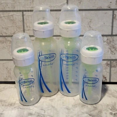 (Лот из 4) — детские бутылочки Dr. Brown's — (2) 4 унции и (2) 8 унций. - Без сосков - Изображение 1 из 4