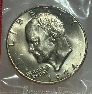 1974 D Eisenhower Dollar, Ike, BU, Sealed In OGP, Very Nice! 🔥🔥 - Picture 1 of 2