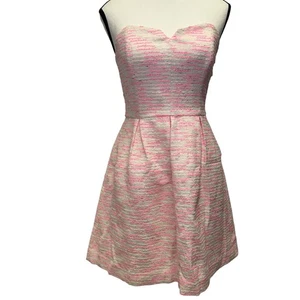 Anthropologie Moulinette Soeurs trägerloses Fit & Flare Kleid Größe 0 neu mit Etikett - Bild 1 von 12