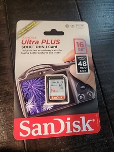 SanDisk Ultra PLUS 16GB Class 10 - SDHC-Karte - SDSDUP-016G-A46-B1A - Bild 1 von 1
