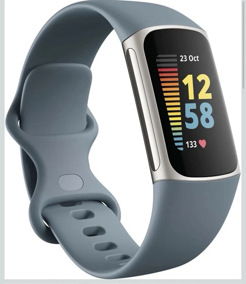 Fitbit Charge 5 Aktivitätstracker - Graublau/Edelstahl Platin - Bild 1 von 3