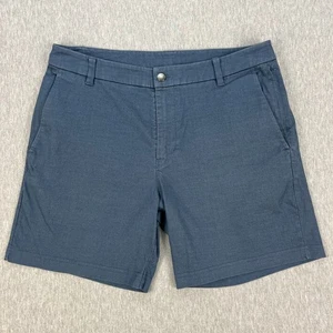 Lululemon Commission Shorts Mens 34 Blue Qwick Oxford Cloth 7" Inseam Stretch - Picture 1 of 13