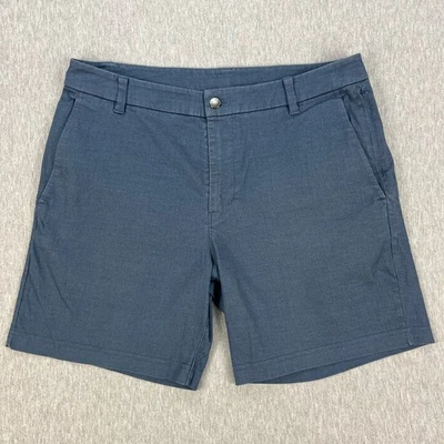 Lululemon Commission Shorts Mens 34 Blue Qwick Oxford Cloth 7" Inseam Stretch - Image 1 of 4