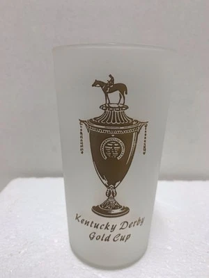 1952 KENTUCKY DERBY GOLD CUP FROSTED GLASS Good Condition - Image 1 of 4