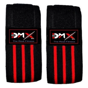 Weight Lifting Knee Wraps Heavy Duty Elastic Support Straps Pair Ideal for Weigh - Picture 1 of 1