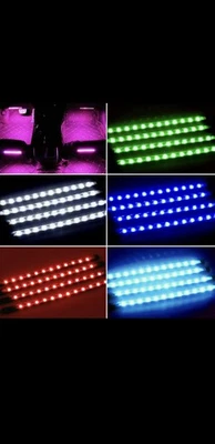 Car Interior Footwell LED Strip Lights RGB Multicolour Remote Atmosphere Lamp - Image 1 of 4